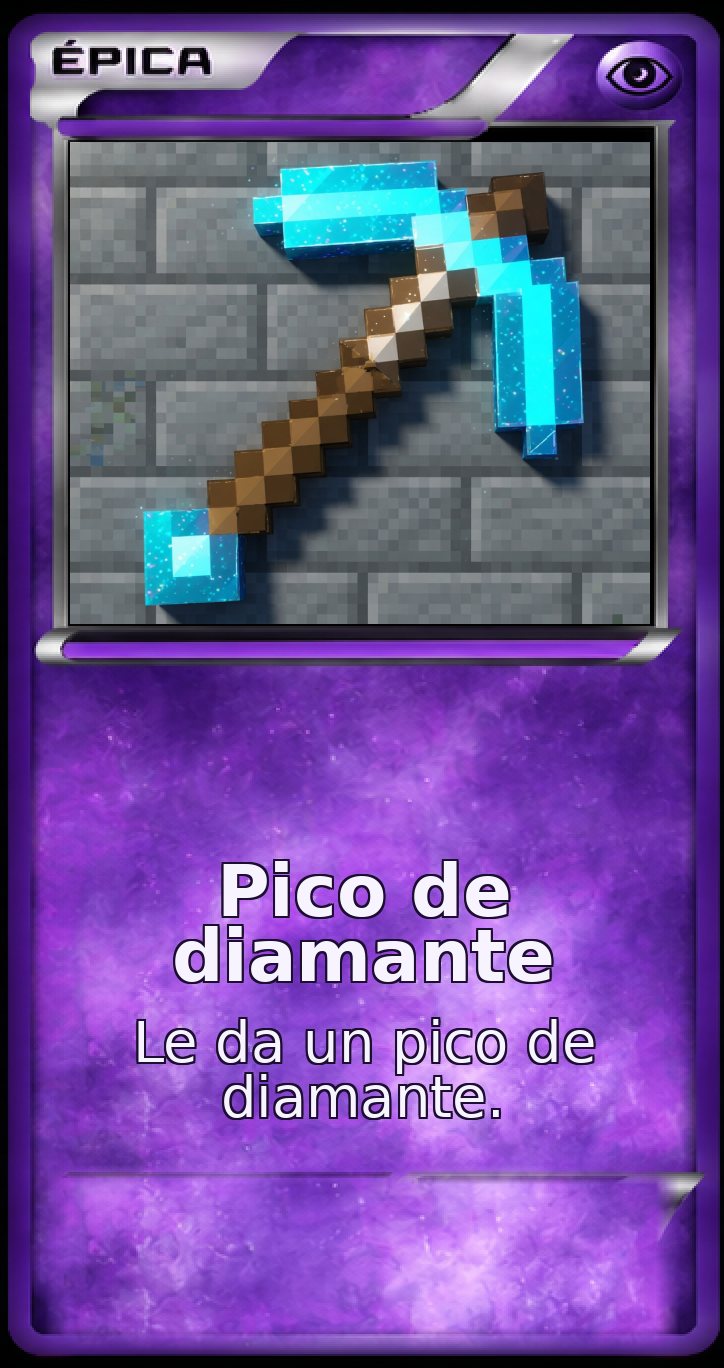 Carta Épica: Pico de diamante. Le da un pico de diamante.