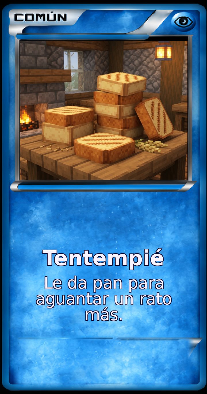 Carta Común: Tentempié. Le da pan para aguantar un rato más.